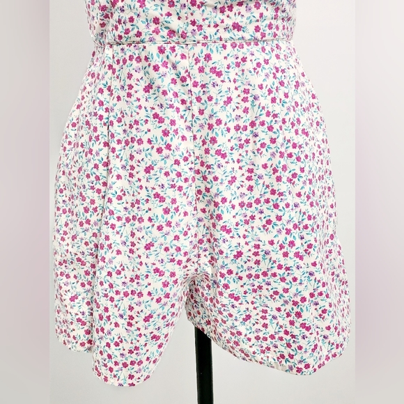 FOREVER NEW Vintage Women Playsuit Size 6 Pink Floral Sleeveless Zip Pockets - Picture 9 of 11